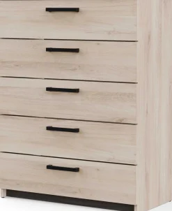 Kommode Watson - 80x41x102cm - 5 Schubladen - Eiche Dekor