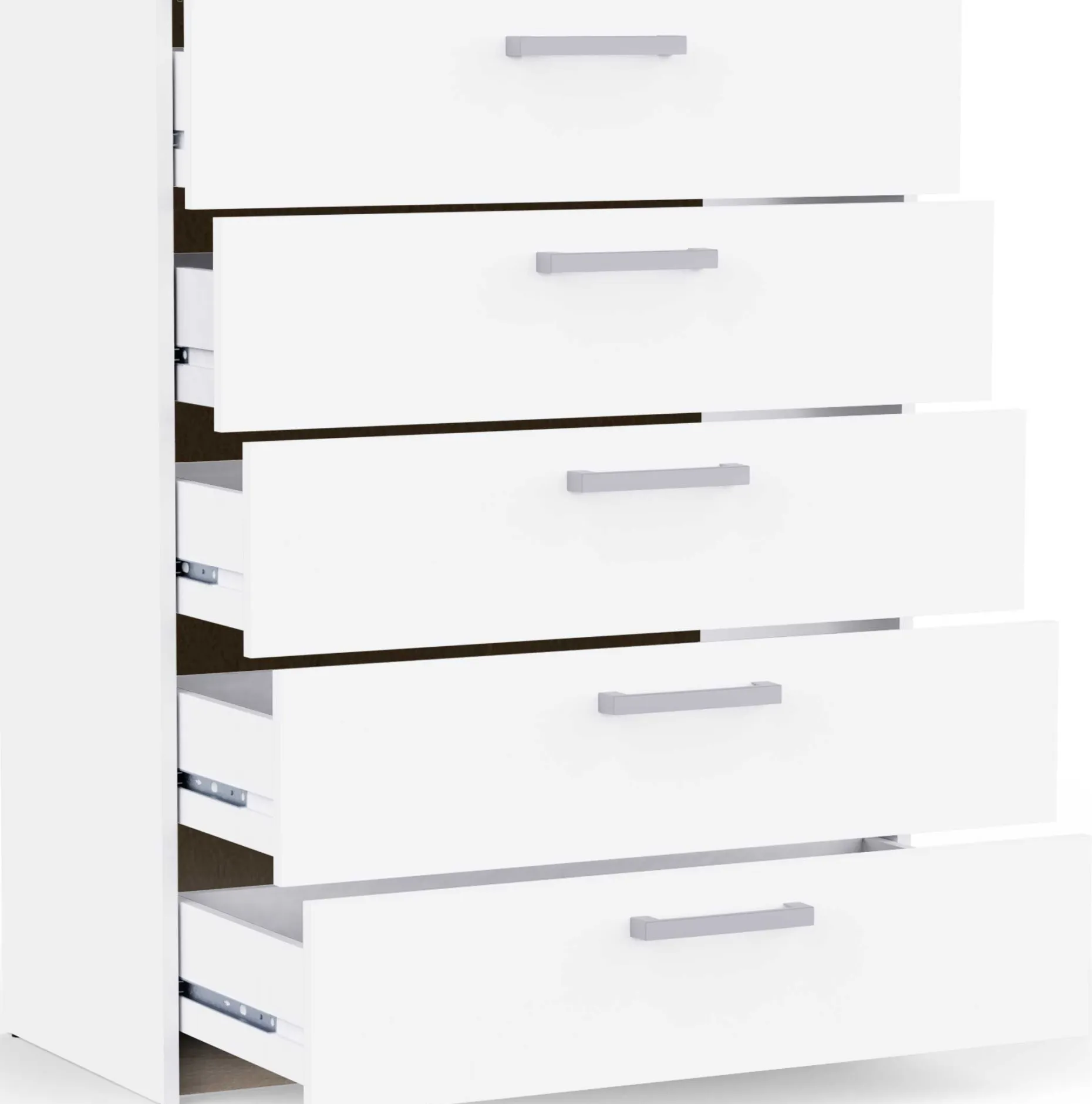 Kommode Watson - 80x41x102cm - 5 Schubladen - weiß