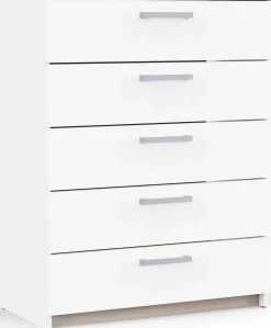 Kommode Watson - 80x41x102cm - 5 Schubladen - weiß