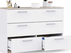 Kommode Watson - 119x41x81cm - 6 Schubladen - weiß