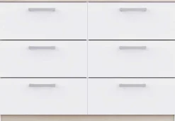 Kommode Watson - 119x41x81cm - 6 Schubladen - weiß