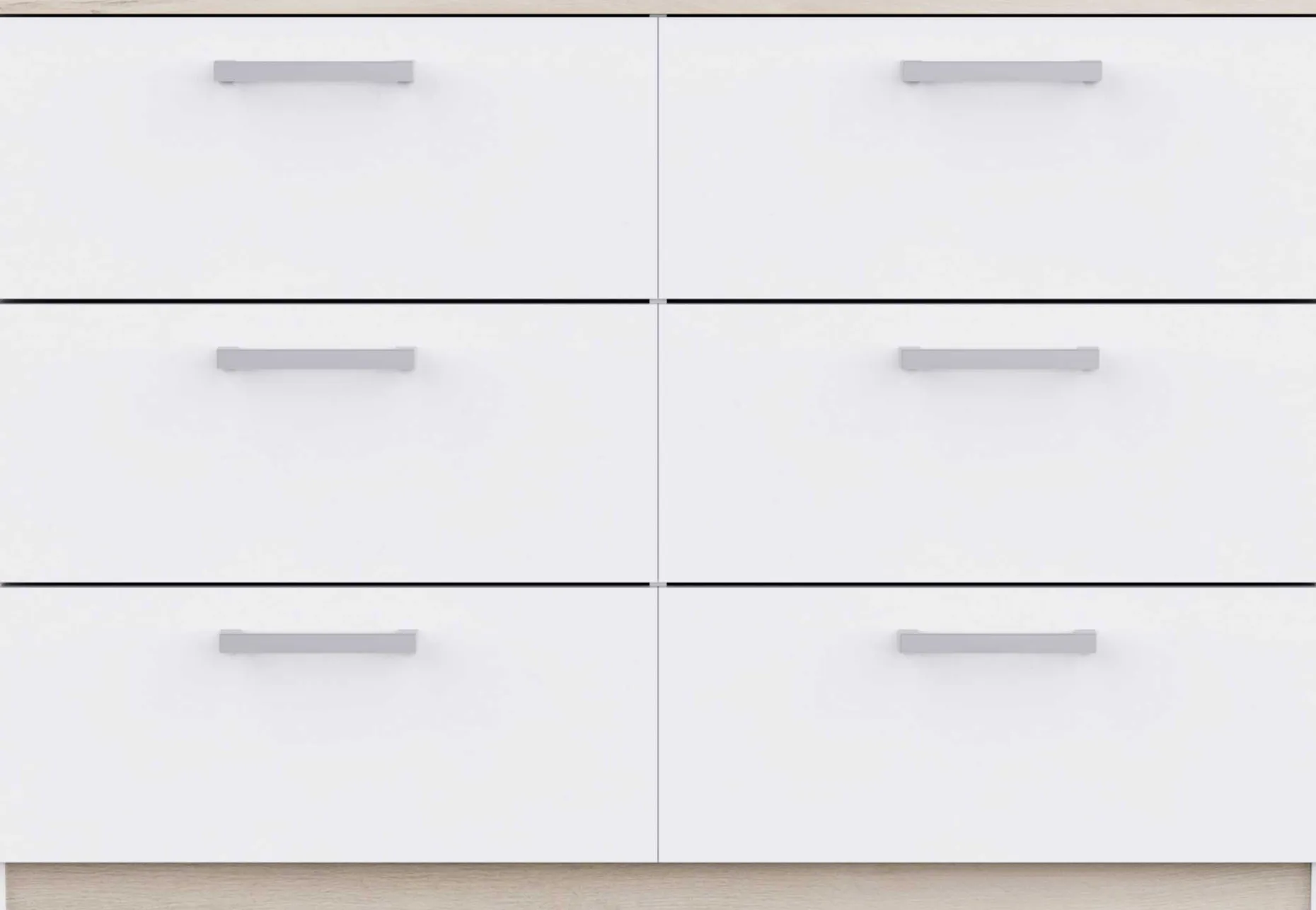 Kommode Watson - 119x41x81cm - 6 Schubladen - weiß