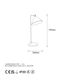 Emob Konika Tischlampe | METALLGEHÄUSE | , Antik
