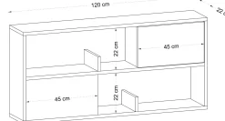 Konsole Flora - 100% MELAMINE - Eiche - 120 x 50 x 22 cm