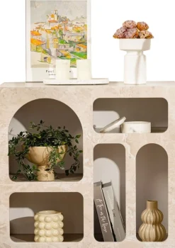 Konsole Lessa - 100% MELAMINE - Travertin - 74 x 37 x 80 cm