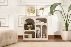 Konsole Lessa - 100% MELAMINE - Travertin - 74 x 37 x 80 cm