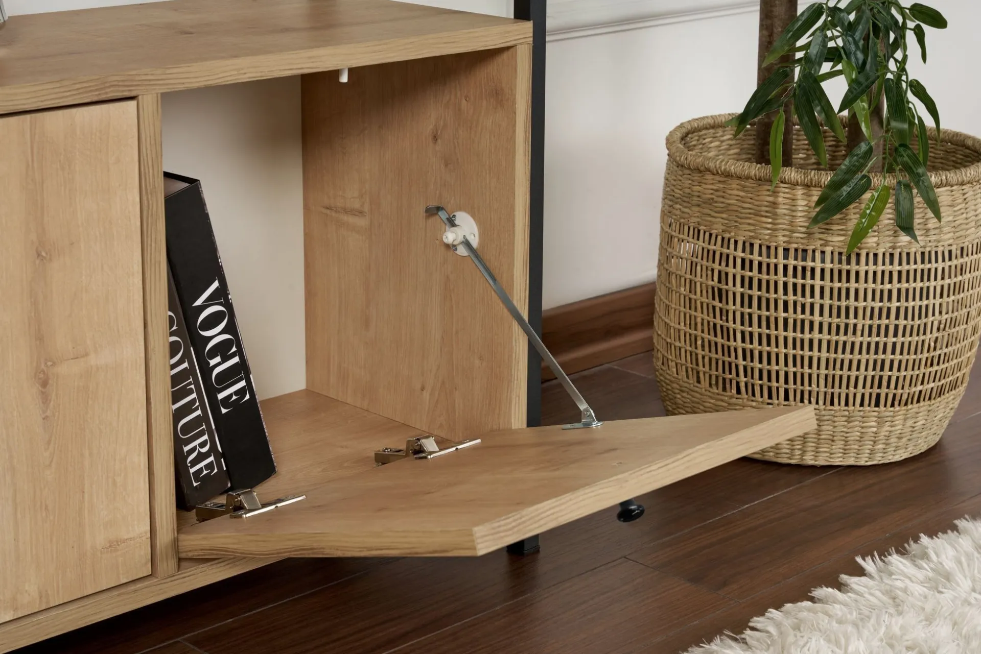 Emob Konsole Solace - 100% MELAMINE - Eiche - 77 x 30 x 120 cm