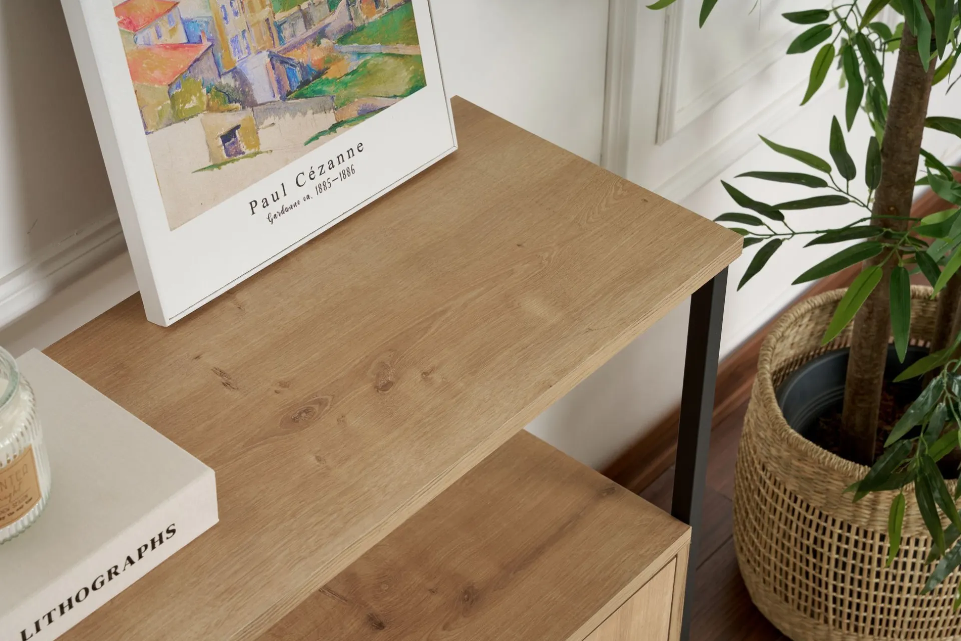 Emob Konsole Solace - 100% MELAMINE - Eiche - 77 x 30 x 120 cm