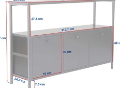 Emob Konsole Solace - 100% MELAMINE - Holz - 77 x 30 x 120 cm