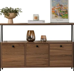Emob Konsole Solace - 100% MELAMINE - Walnuss - 77 x 30 x 120 cm