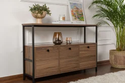 Emob Konsole Solace - 100% MELAMINE - Walnuss - 77 x 30 x 120 cm