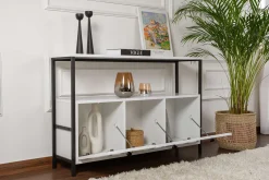 Emob Konsole Solace - 100% MELAMINE - Weiß - 77 x 30 x 120 cm