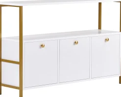 Emob Konsole Solace - 100% MELAMINE - Weiß - 77 x 30 x 120 cm