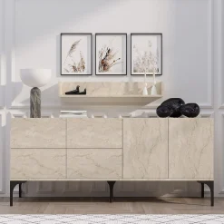 Konsole Stella - 100% MELAMINE - Travertin - 180 x 55 x 40 cm