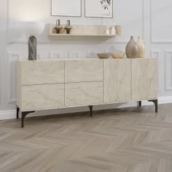 Konsole Stella - 100% MELAMINE - Travertin - 180 x 55 x 40 cm