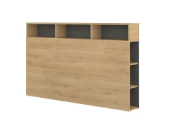 Kopfteil mit Stauraum Keith 162cm - Eiche hell/schwarz