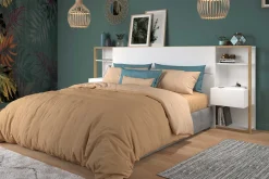Kopfteil Stamp 2 Schubladen - weiß/artisan oak