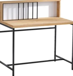 Emob Kreative Home Office Schreibtisch mit Regalen | Eiche Schwarz