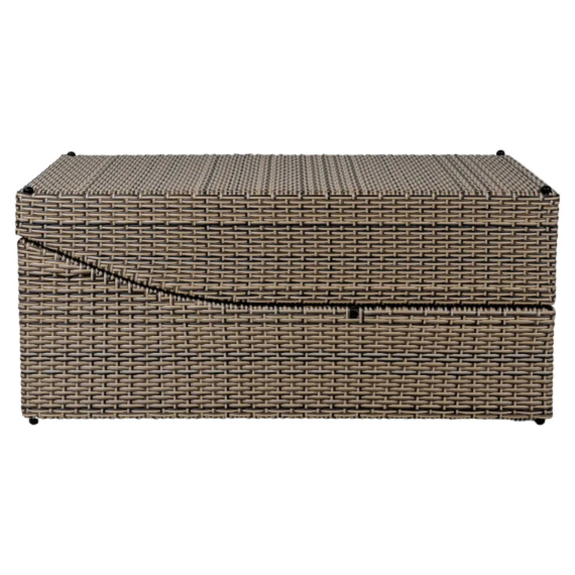 House Nordic Kubu Split Sun Lounger Set - Schwarzes Poly Rattan, Stahlrahmen