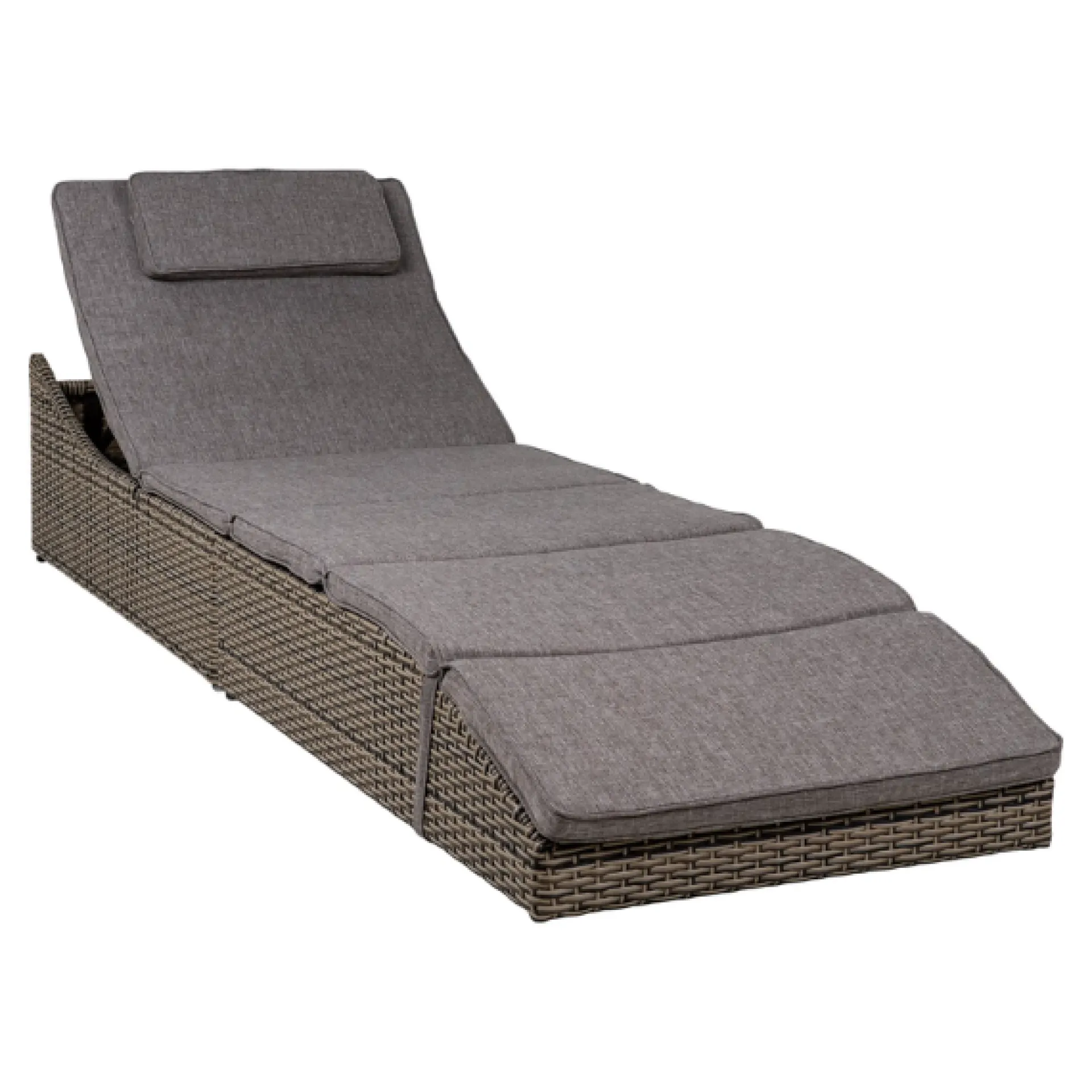 House Nordic Kubu Split Sun Lounger Set - Schwarzes Poly Rattan, Stahlrahmen