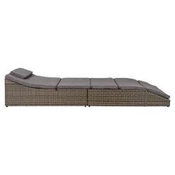 House Nordic Kubu Split Sun Lounger Set - Schwarzes Poly Rattan, Stahlrahmen
