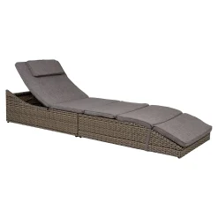 House Nordic Kubu Split Sun Lounger Set - Schwarzes Poly Rattan, Stahlrahmen