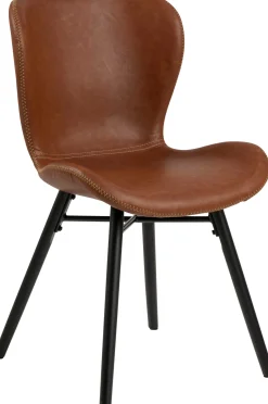 Emob Kunstlederstuhl Tilda mit schrägen Beinen - cognac/schwarz