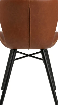 Emob Kunstlederstuhl Tilda mit schrägen Beinen - cognac/schwarz