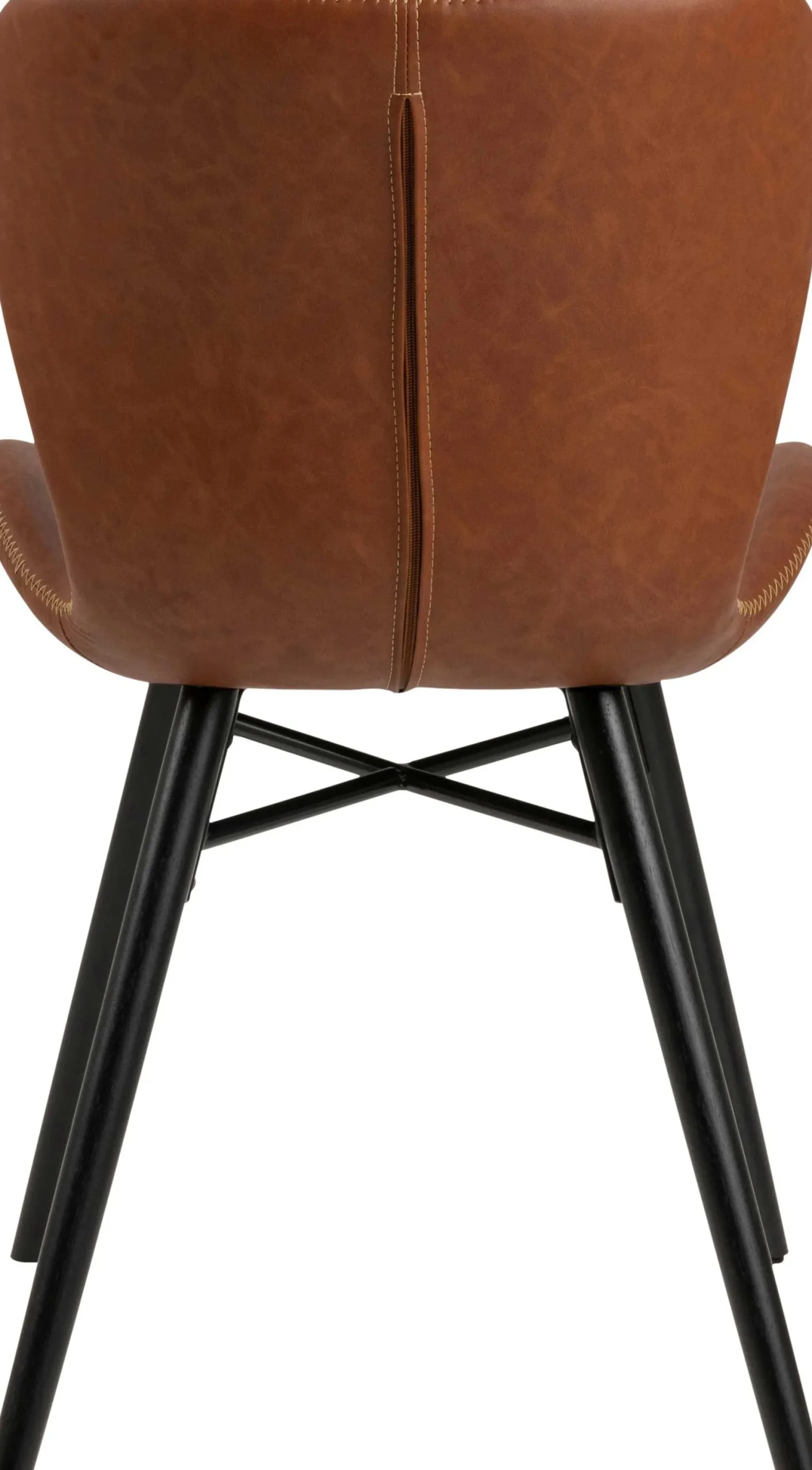 Emob Kunstlederstuhl Tilda mit schrägen Beinen - cognac/schwarz