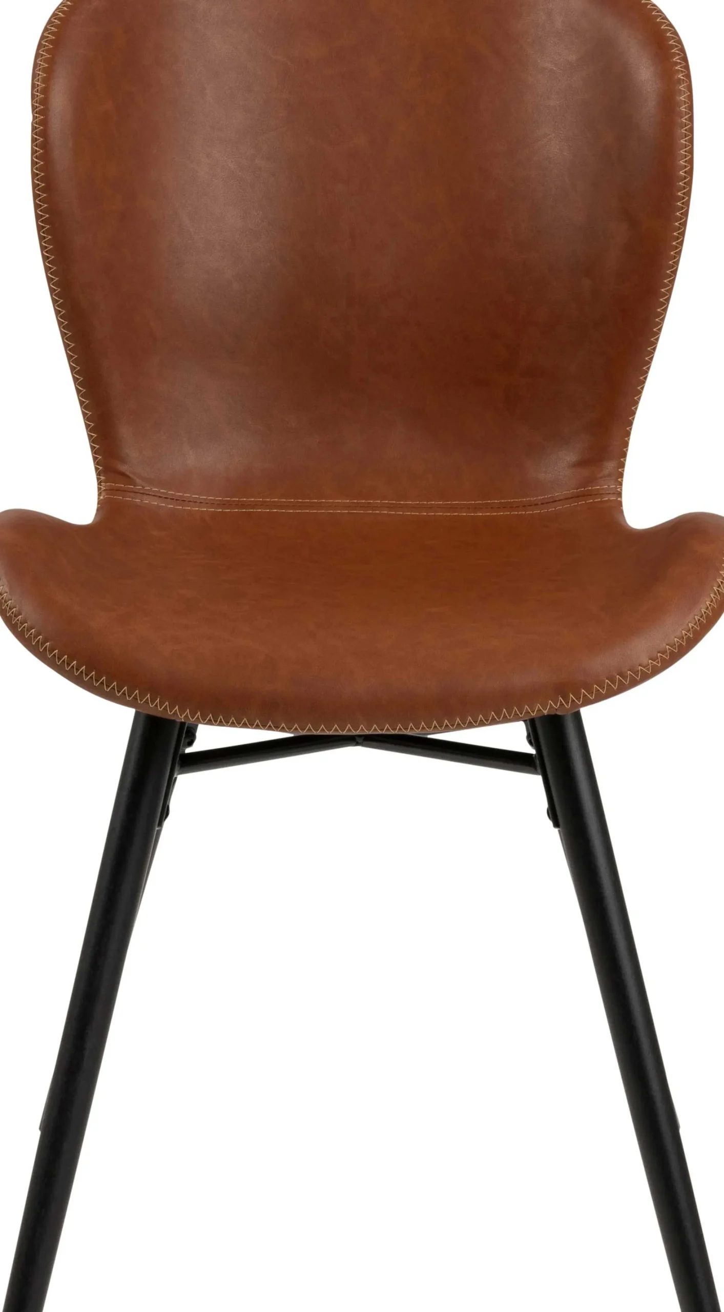 Emob Kunstlederstuhl Tilda mit schrägen Beinen - cognac/schwarz