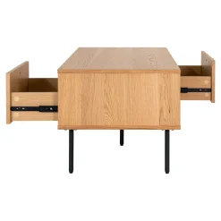 House Nordic Kyoto Couchtisch aus Eiche mit Metallfüßen und Schubladen