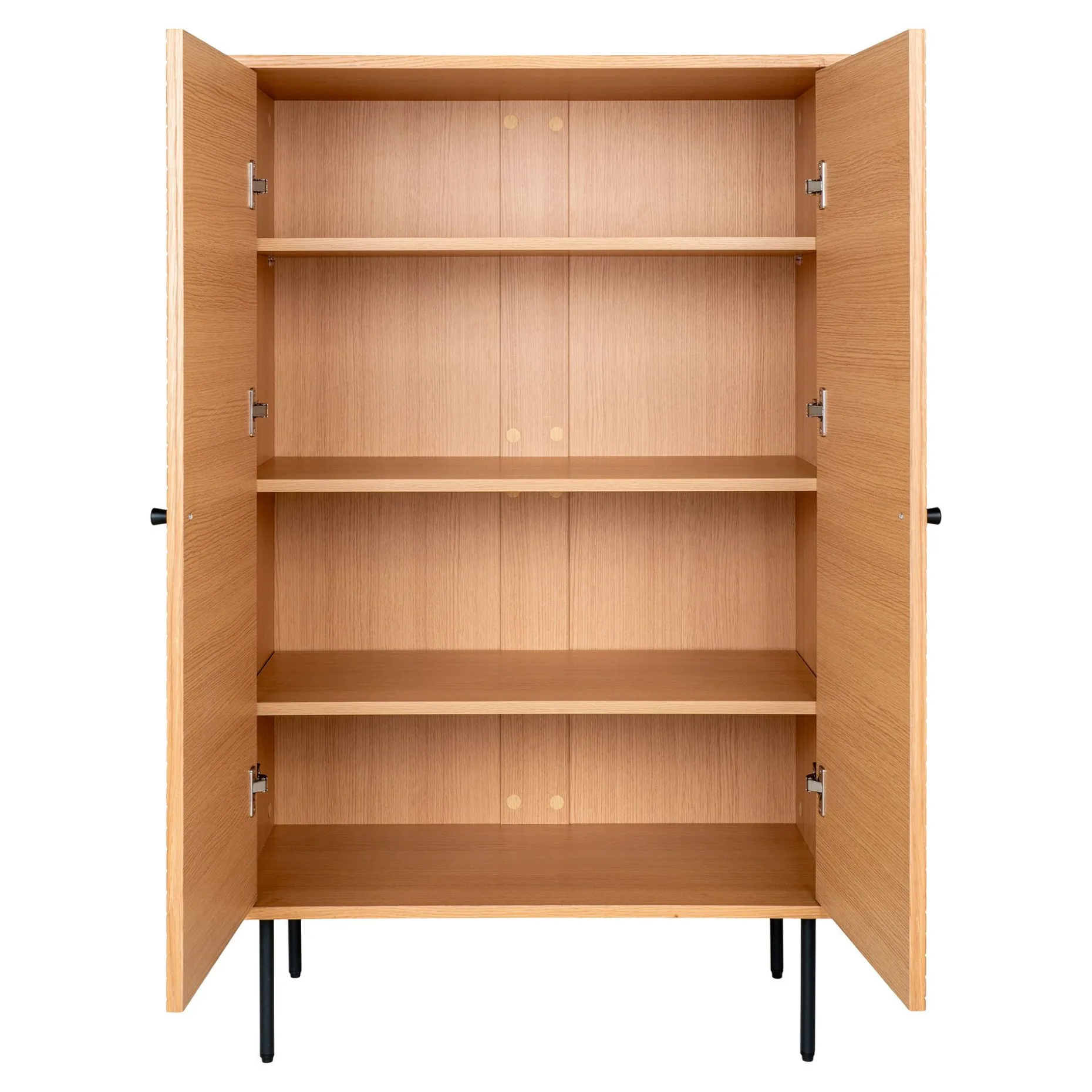 Kyoto Eichenholz Highboard mit schwarzen Metallbeinen