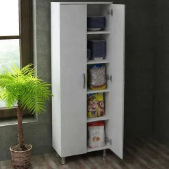 Lagerschrank Arizona - 59x31x161cm - 2 Türen - weiß