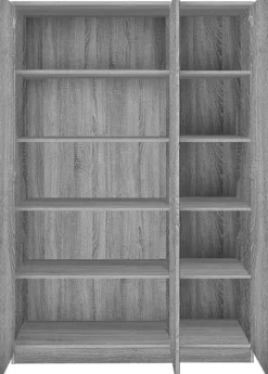 Lagerschrank Ray 120cm mit 3 Türen und 4 Einlegeböden - Eiche grau