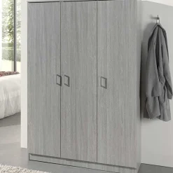 Lagerschrank Ray 120cm mit 3 Türen und 4 Einlegeböden - Eiche grau