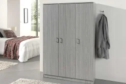 Lagerschrank Ray 120cm mit 3 Türen und 4 Einlegeböden - Eiche grau