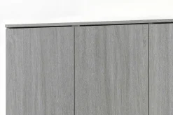 Lagerschrank Ray 120cm mit 3 Türen und 4 Einlegeböden - Eiche grau
