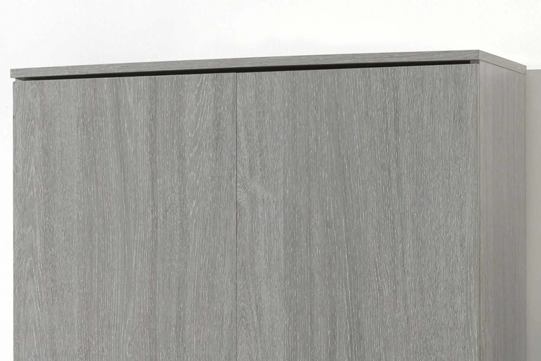 Lagerschrank Ray 80cm mit 2 Türen und 4 Einlegeböden - Eiche grau