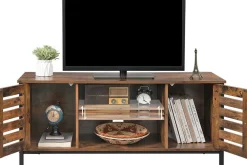 Lance TV-Schrank 110cm 2 Türen 2 Fächer - rustikal braun/schwarz
