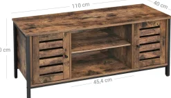 Lance TV-Schrank 110cm 2 Türen 2 Fächer - rustikal braun/schwarz