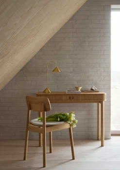 Emob Langley Schreibtisch - 100x50x75 cm - mit Ablagefläche - Eichenfurnier