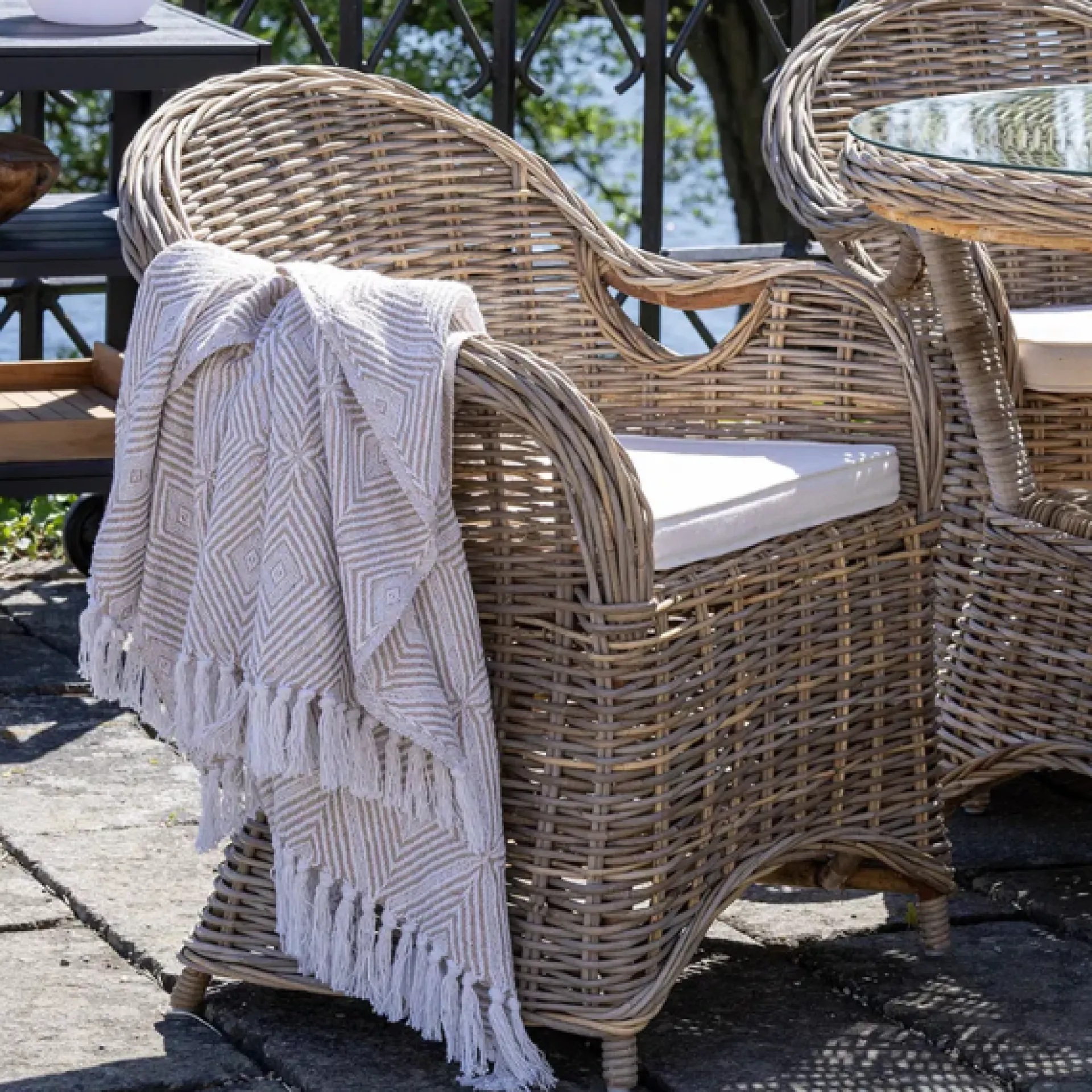House Nordic Larisa Gartenstuhl - Kubu/ | Rattan und Stahl