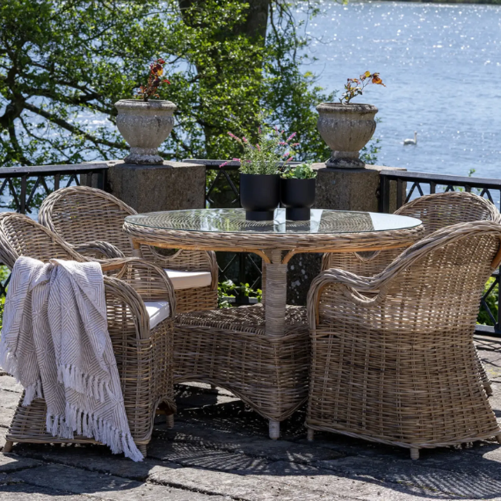 House Nordic Larisa Gartenstuhl - Kubu/ | Rattan und Stahl
