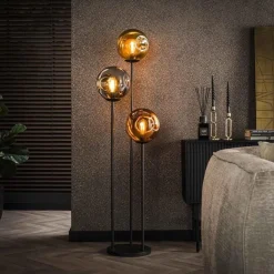 Emob LarsStehleuchte -Gold, Kupfer und Chromglas