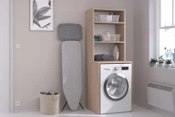 Laundry Waschmaschinenschrank - 65x60x184cm - mit 2 Einlegeböden - Eiche Dekor