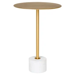 House Nordic Lecco Beistelltisch aus Messing/Marmor Ø41x58 cm