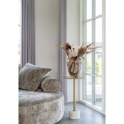 House Nordic Lecco Beistelltisch aus Messing/Marmor Ø41x58 cm