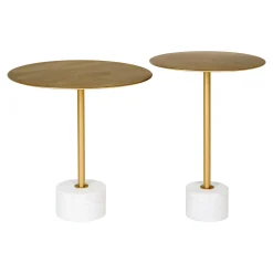 House Nordic Lecco Beistelltisch aus Messing/Marmor Ø41x58 cm