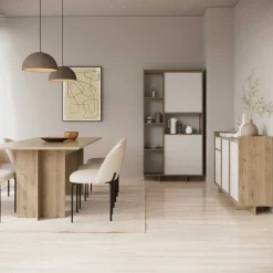 CBA Leda Ausziehbarer Esstisch - 160/200x90x74cm - Eiche Dekor