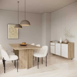 CBA Leda Ausziehbarer Esstisch - 160/200x90x74cm - Eiche Dekor